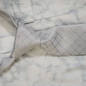 Antonia Collection Vintage Silk Tie with Checkerboard Detail